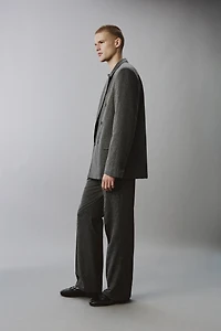 RELAXED FIT DOUBLE-BREASTED PINSTRIPE SUIT BLAZER