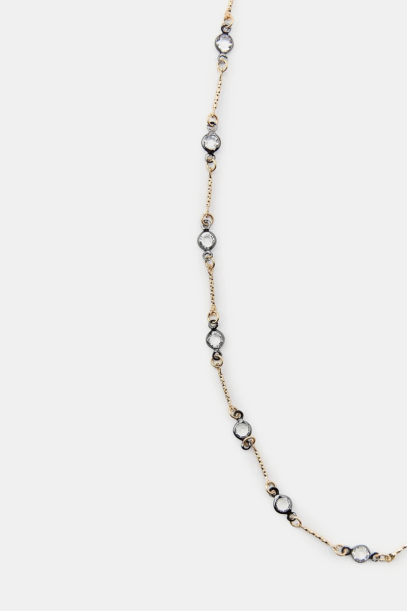 COLLIER MÉTALLIQUE CRISTAUX