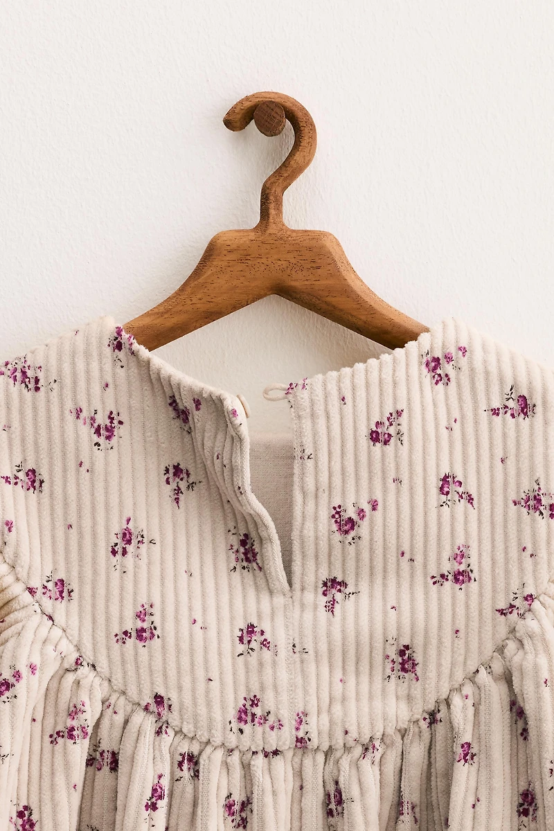 ZARA TIMELESS - ROBE EN VELOURS CÔTELÉ À FLEURS