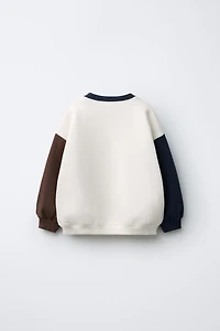 TEXT RAGLAN SLEEVE SWEATSHIRT
