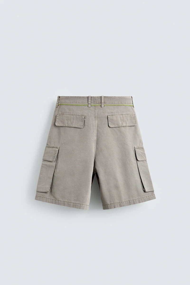 RELAXED FIT DRAWSTRING CARGO SHORTS