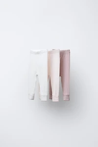 THREE-PACK RIBBED LEGGINGS