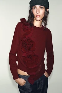 FLORAL TEXTURED KNIT JUMPER