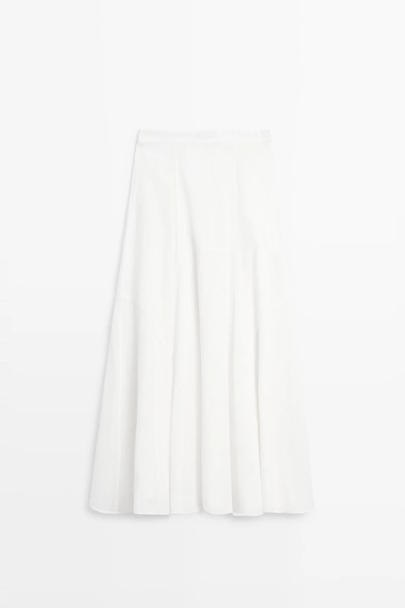 Flowing midi skirt with panel detail