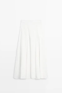 Flowing midi skirt with panel detail
