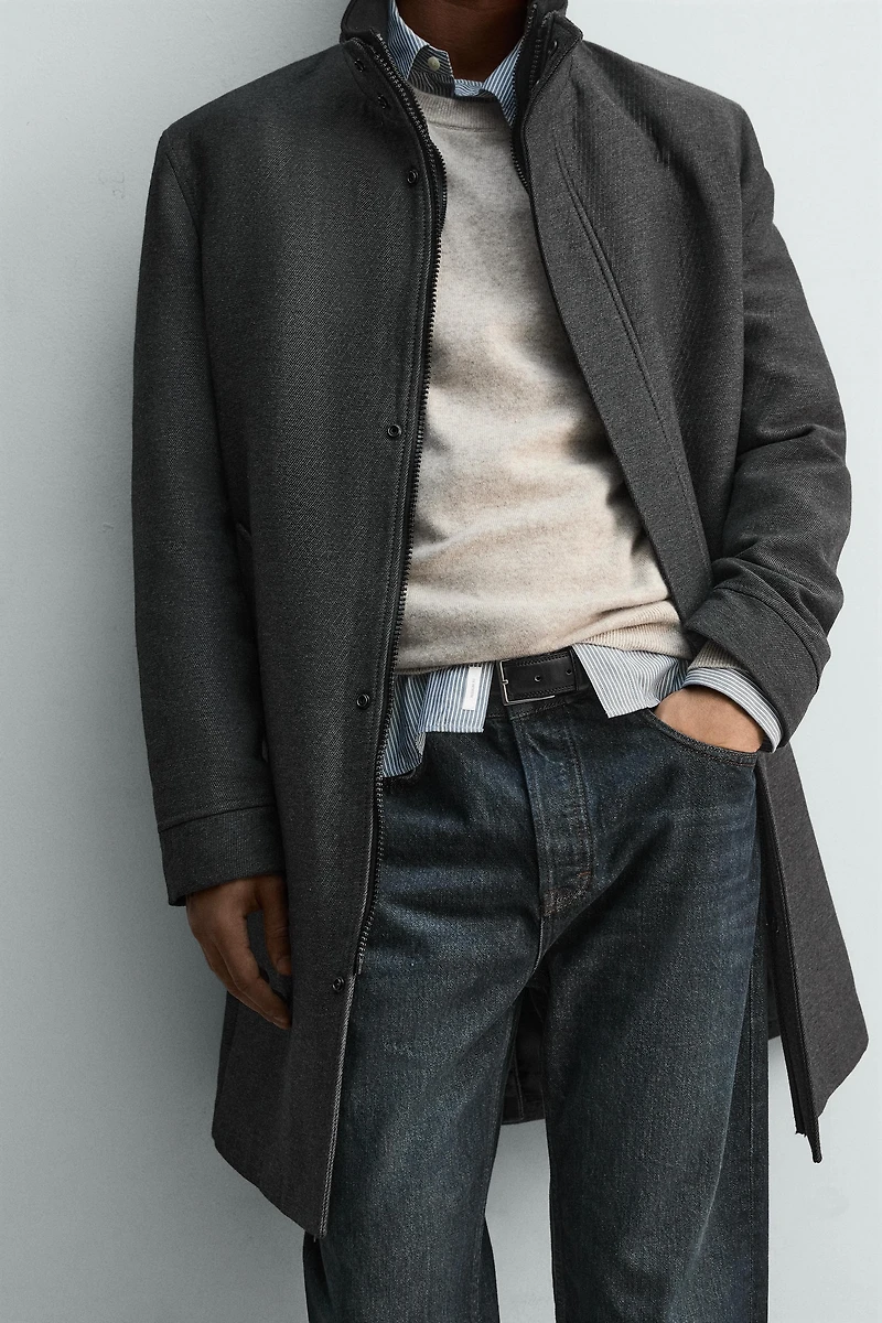 MANTEAU À COL AMOVIBLE