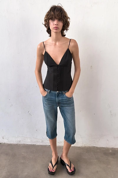 PLEATED STRAP TOP