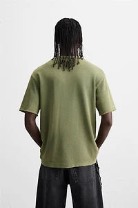 WASHED PRINT KNIT T-SHIRT