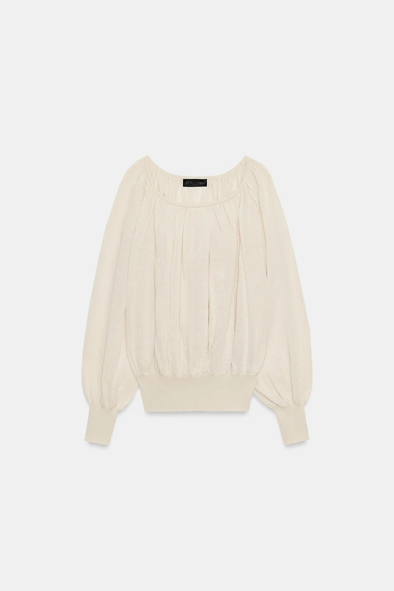 BOAT NECK KNIT BLOUSE