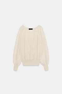 BOAT NECK KNIT BLOUSE