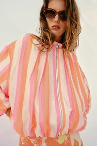 VESTE BOMBER À RAYURES