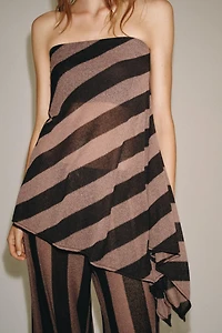 STRIPED RUSTIC BANDEAU TOP
