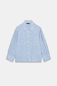 STRIPED FLORAL PRINT SHIRT