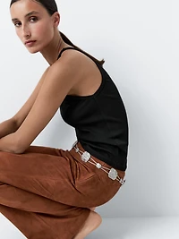 Textured chain and medallion belt