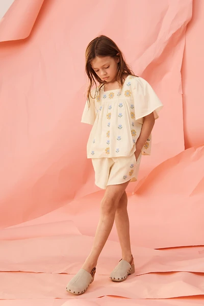 CROSS-STITCH EMBROIDERED FLORAL SHORTS LIMITED EDITION