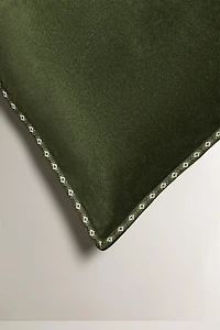 CHRISTMAS VELVET THROW PILLOW COVER WITH BORDER