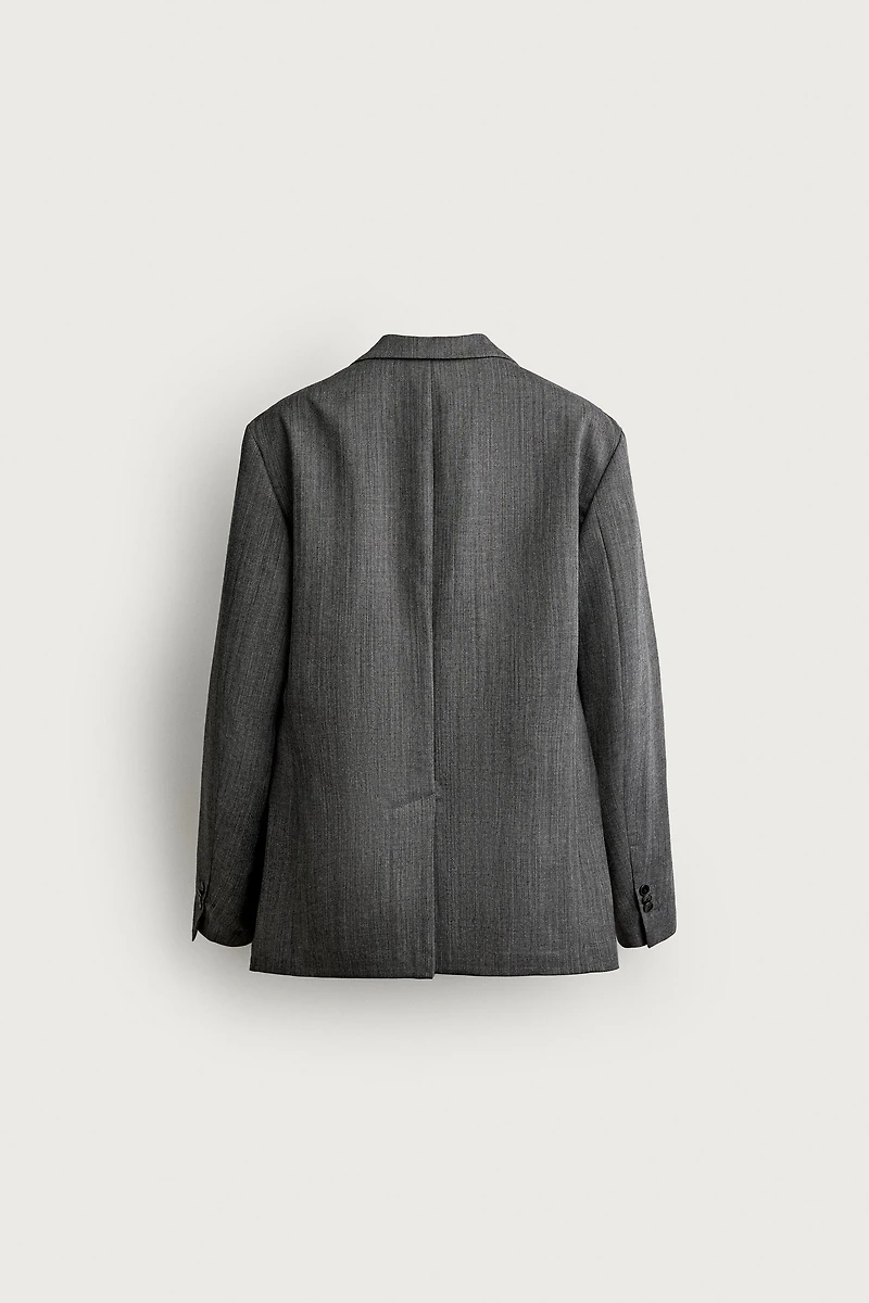 RELAXED FIT 100% WOOL SUIT BLAZER