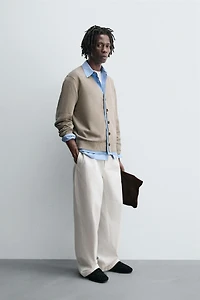 CONTRAST TRIM CARDIGAN