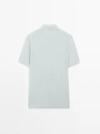 100% linen knit polo shirt