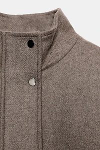 BELTED WOOL BLEND SHORT COAT