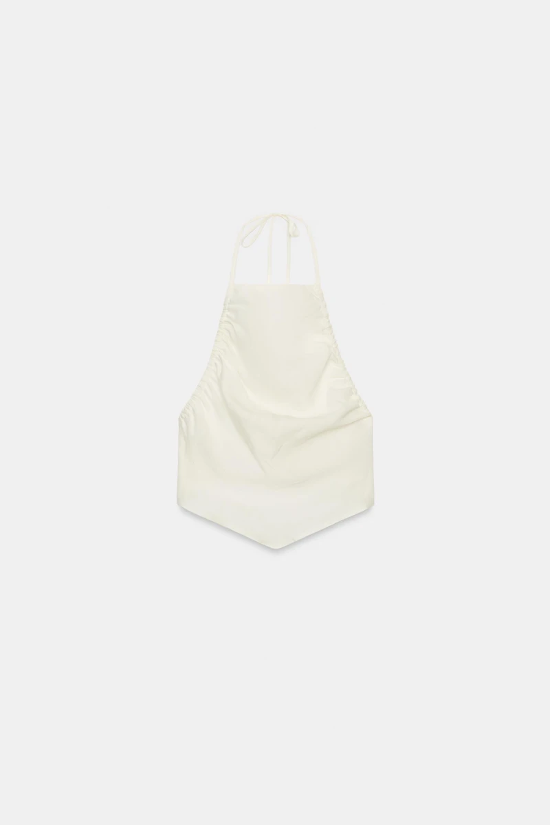 RUCHED HALTER TOP