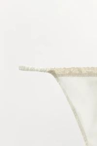 SILK BLEND LACE THONG