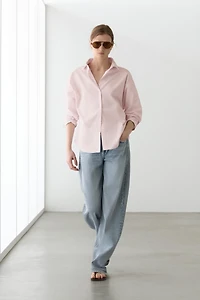 Cotton poplin shirt with dart detail