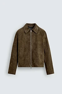 SURCHEMISE REGULAR FIT EN CUIR SUÉDÉ