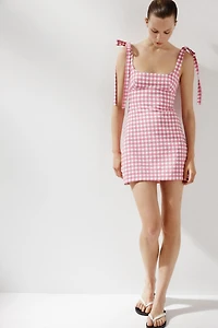 GINGHAM CHECK DRESS WITH BOWS