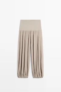 Sarouel trousers with wide waistband