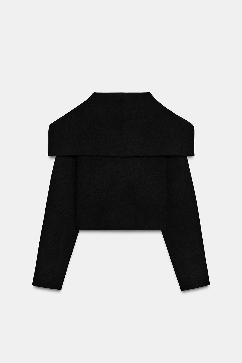 CROPPED KNIT WRAP JACKET