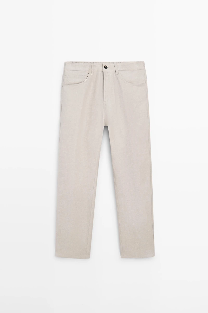 Wide-leg linen trousers