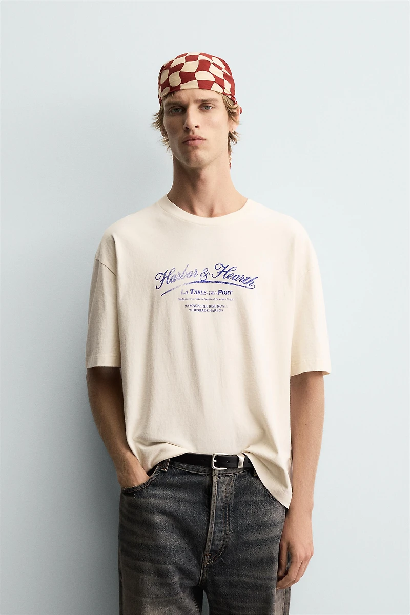 T-SHIRT IMPRIMÉ DÉLAVÉ