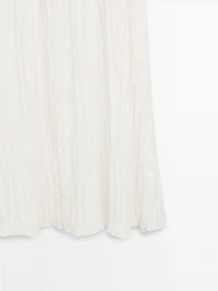 Long contrast pleated dress