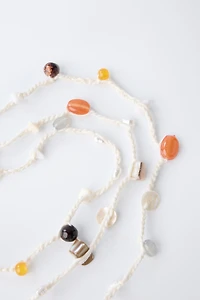 BEADED AND SHELL ROPE NECKLACE
