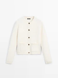 Cardigan court avec boutons dorés