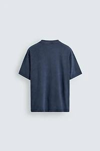 WASHED EFFECT TEXT T-SHIRT