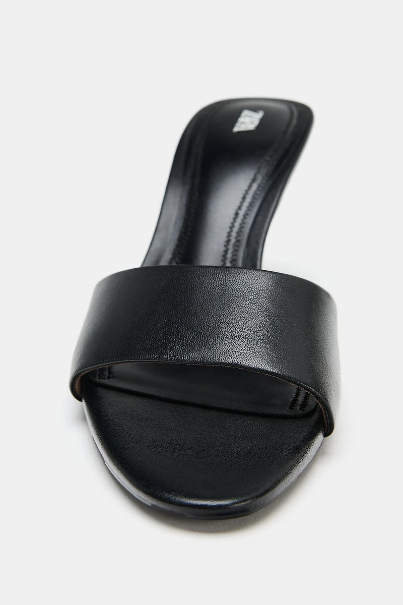 LEATHER HEELED SANDALS