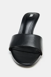 LEATHER HEELED SANDALS