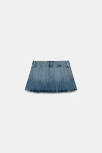 TRF PLEATED DENIM SKIRT