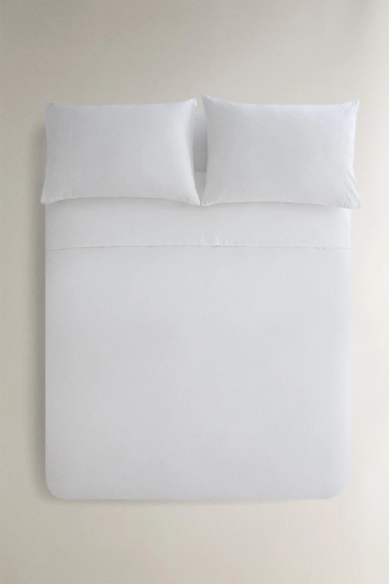 EMBOSSED COTTON AND LINEN DUVET COVER