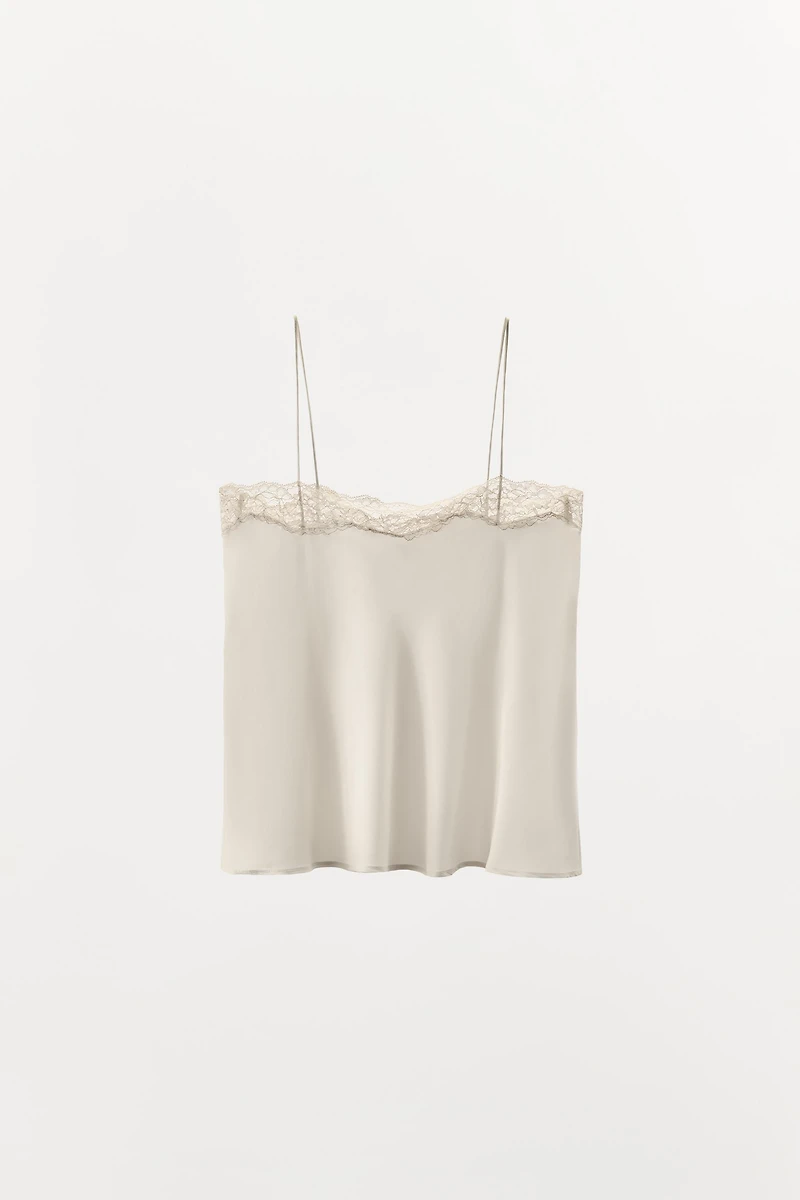 SILK LACE CAMISOLE TOP
