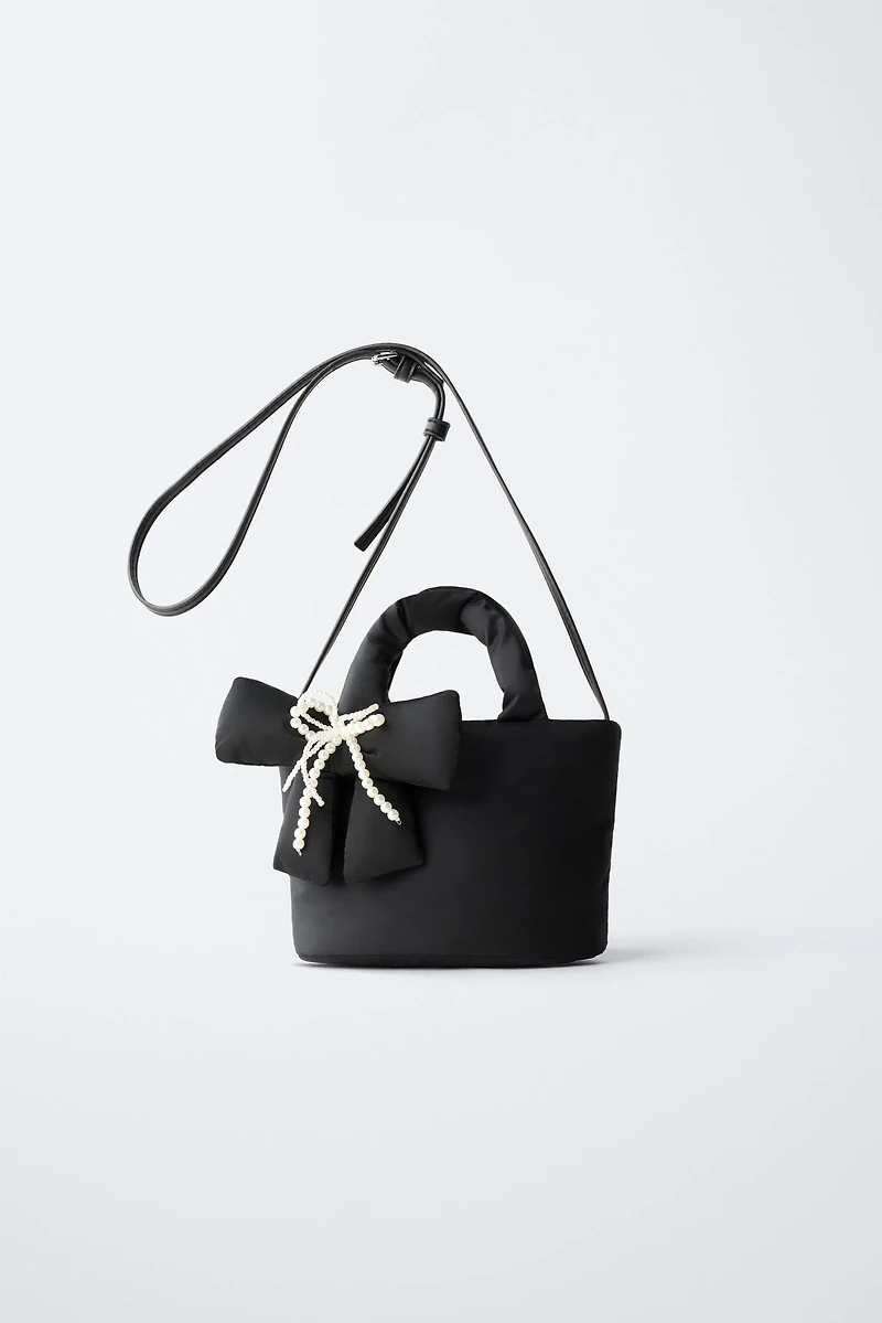 NYLON BOW CROSSBODY BAG