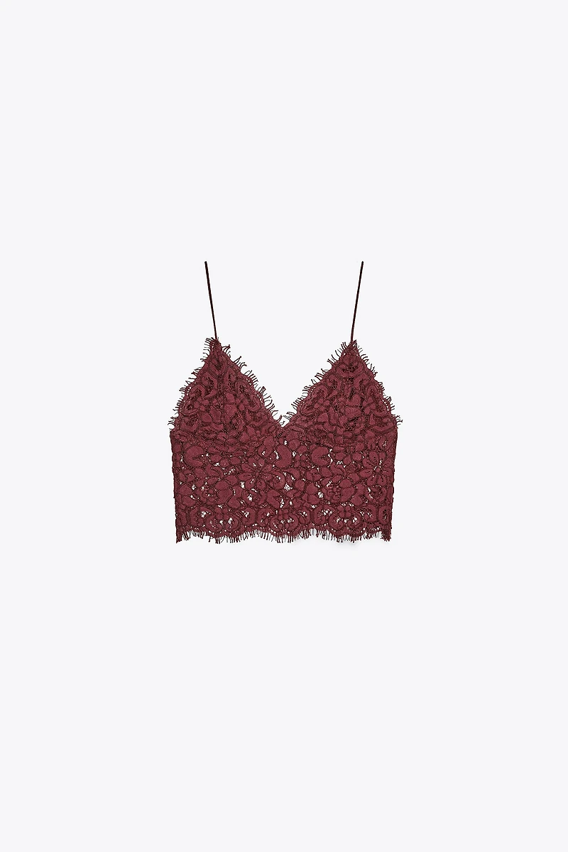 EMBROIDERED CROPPED TOP