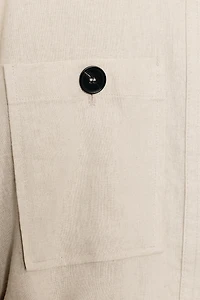 BELTED LINEN SAFARI JACKET