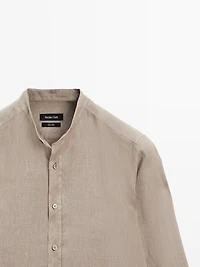 Slim fit stand collar shirt