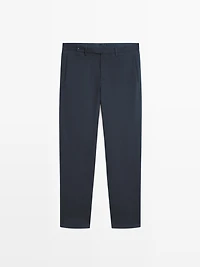 Cotton blend twill trousers