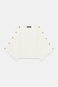 BUTTONED CAPE SLEEVE KNIT JUMPER