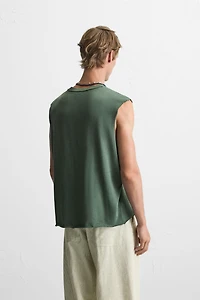 IRREGULAR KNIT TANK TOP