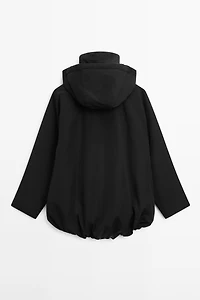 Long technical fabric parka
